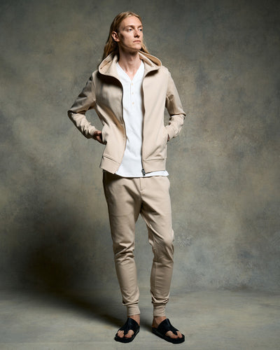 high neck zip-up parka