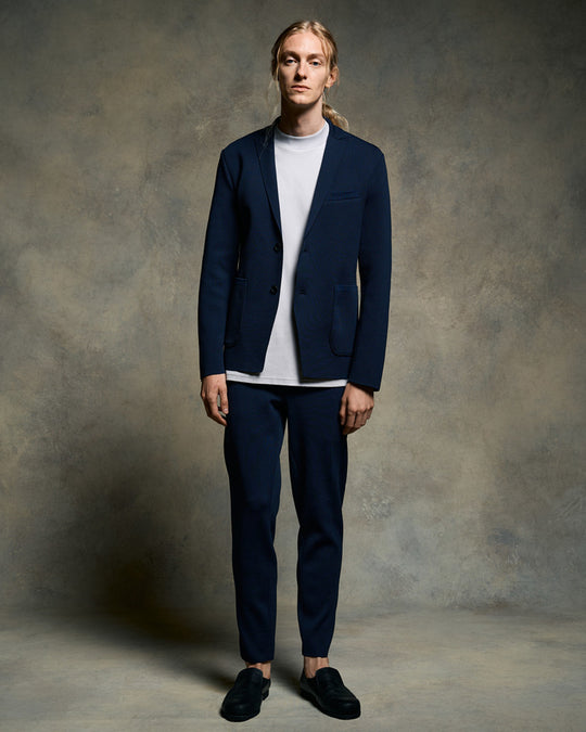 function knit easy slacks (jacquard check)