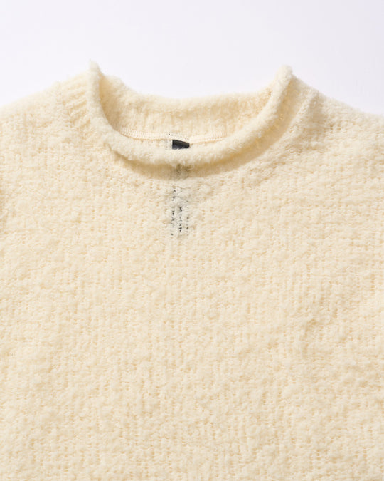 fancy yarn crew-neck knit