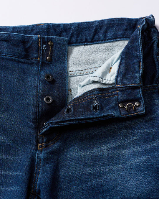 denim jersey 3D banana flare pants