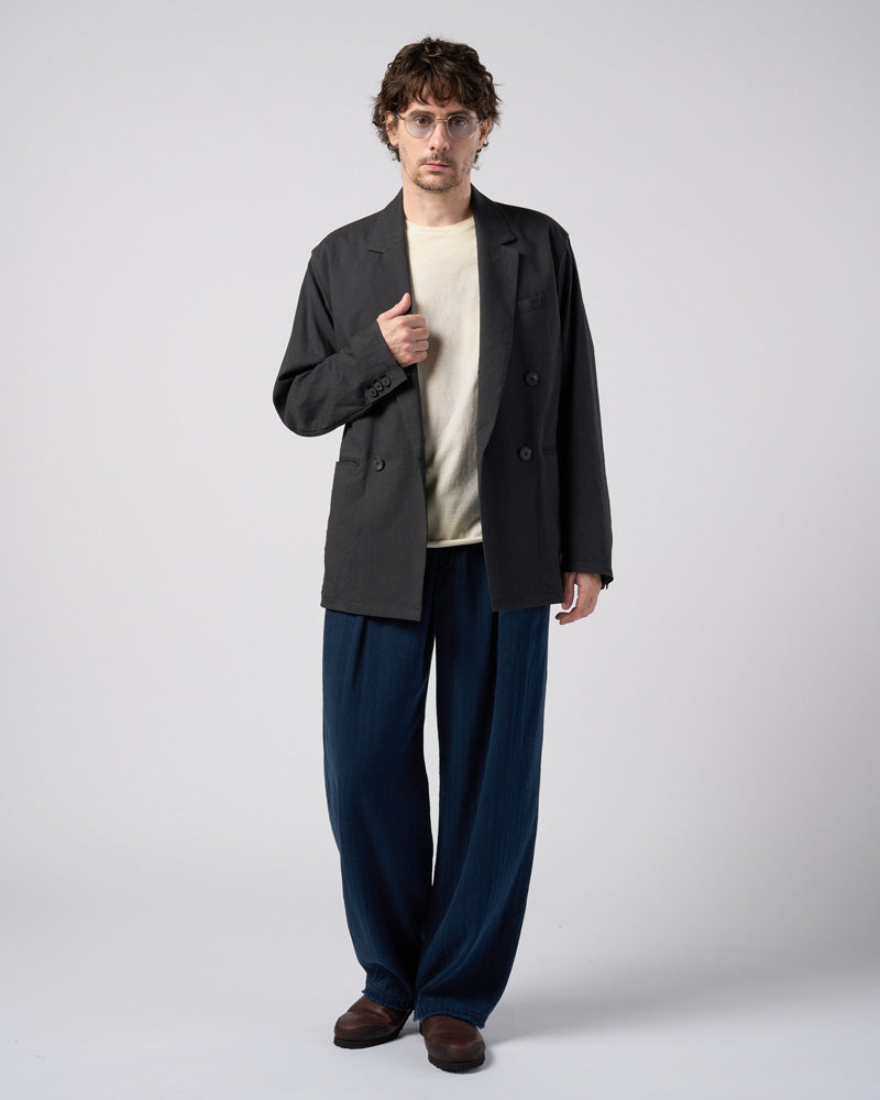 viscose linen double-breasted jacket