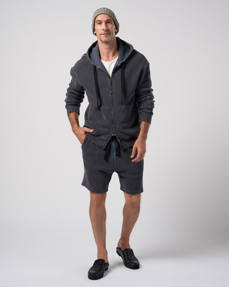 hard dry waffle damage zip hoodie