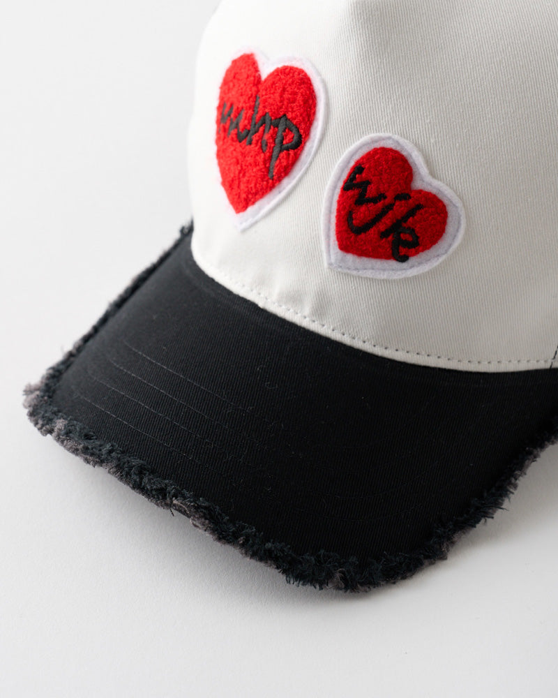 【Maison Honoré Paris × wjk】2-heart patch cut-off mesh cap