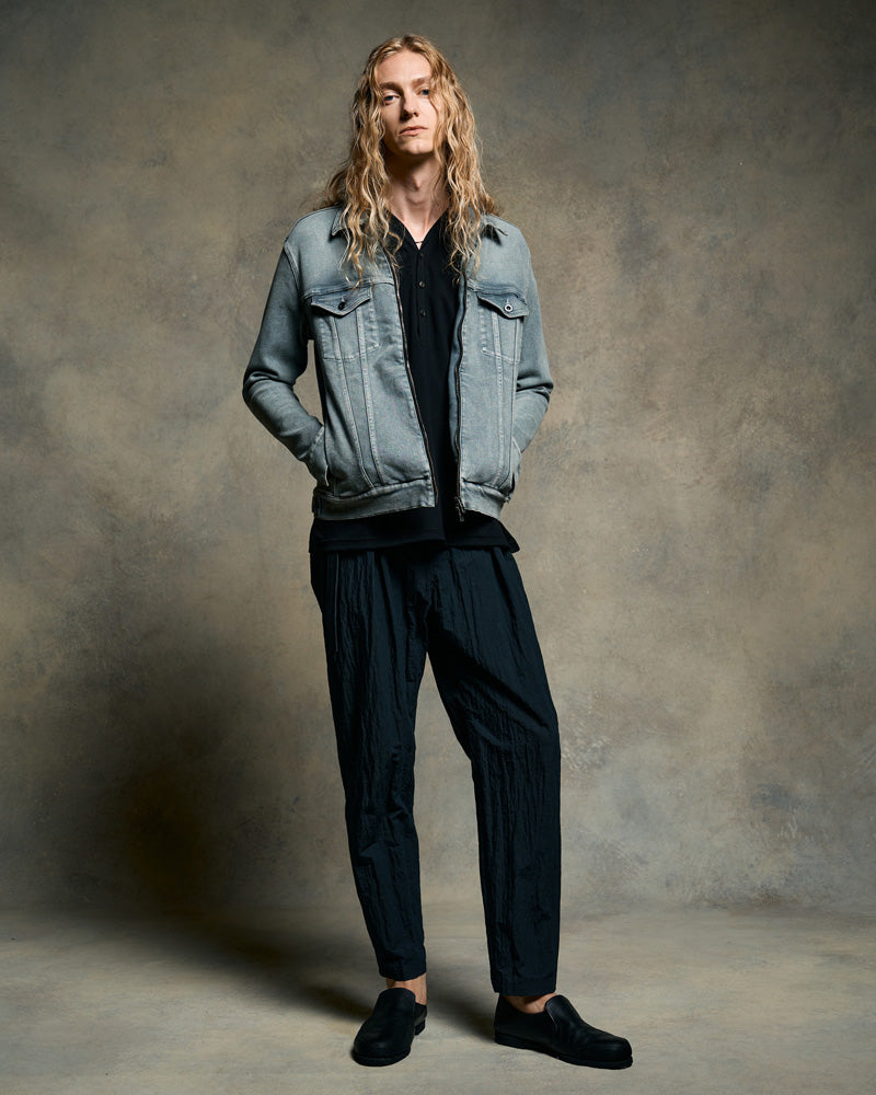 denim zip blouson