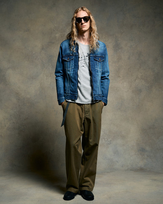 denim zip blouson