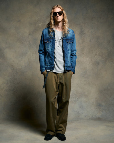 denim zip blouson