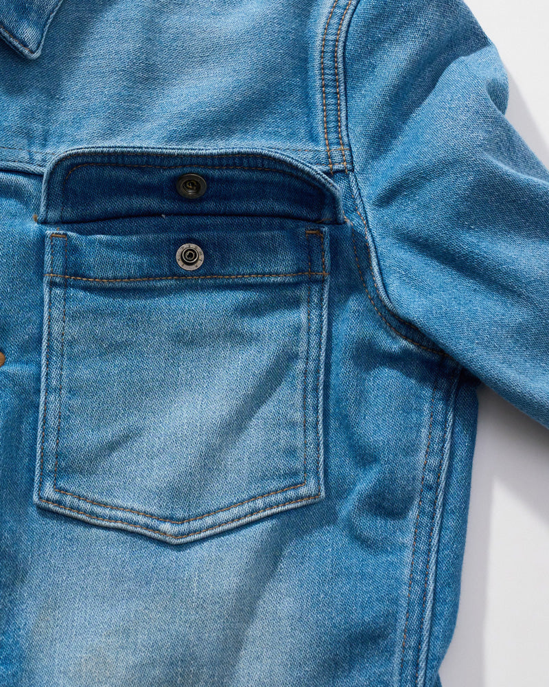 denim jersey zip blouson