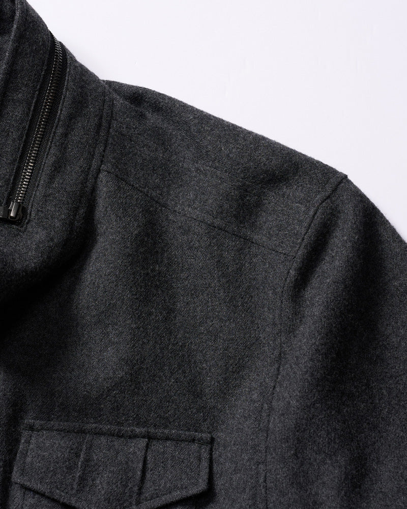 milled wool field jacket