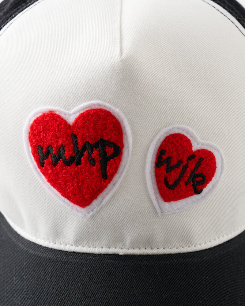 【Maison Honoré Paris × wjk】2-heart patch cut-off mesh cap
