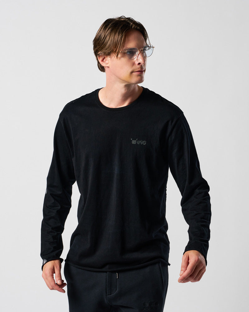 【muta × wjk】cut-off crew-neck L/S(printed)