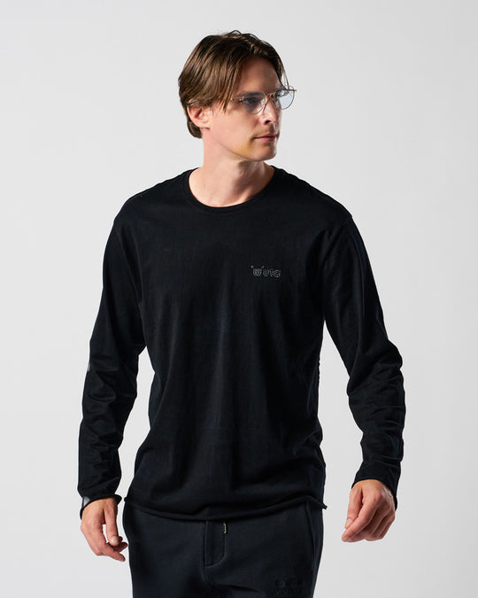【muta × wjk】cut-off crew-neck L/S(printed)