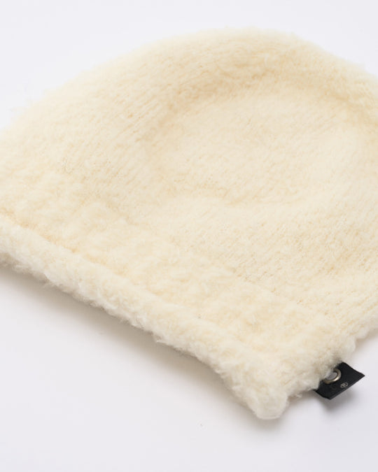 fancy yarn roll beanie
