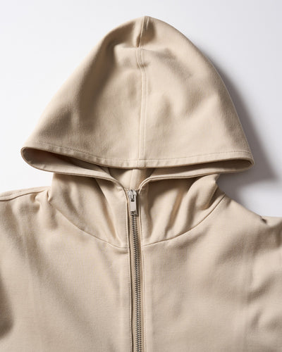 high neck zip-up parka
