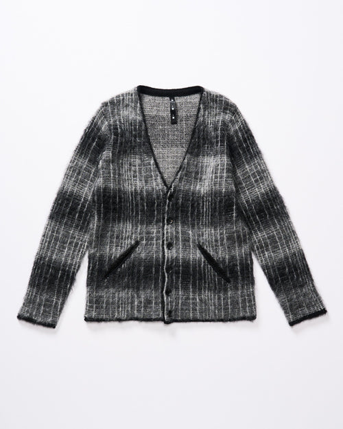 mohair shaggy knit cardigan