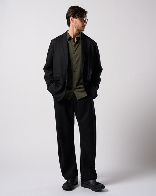 venetian stripe wide banana slacks