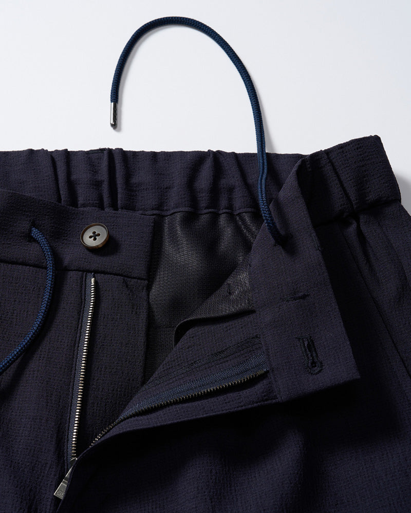 【wjk】side pocket slim slacks S 新品タグ付 黒 wjk スラックス 「LEON×B'2nd×wjk」pin-tuck light jersey slacks