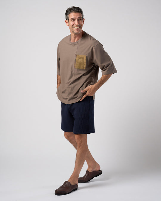 textured knit shorts