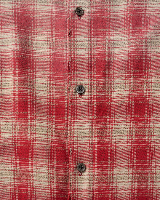 aging loose check shirt