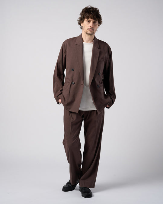 viscose linen double-breasted jacket