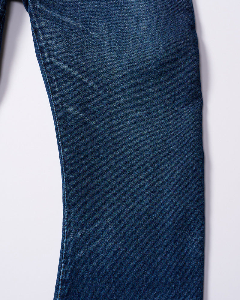 denim jersey 3D banana flare pants