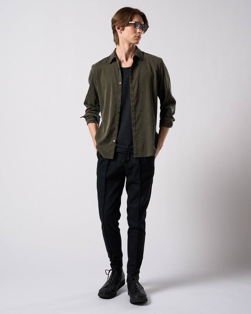 comfort pin-tuck slim slacks
