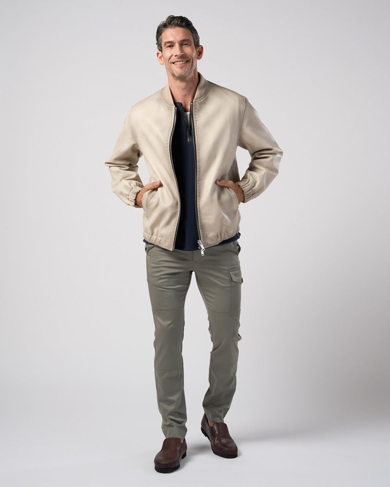 fine satin slim cargo