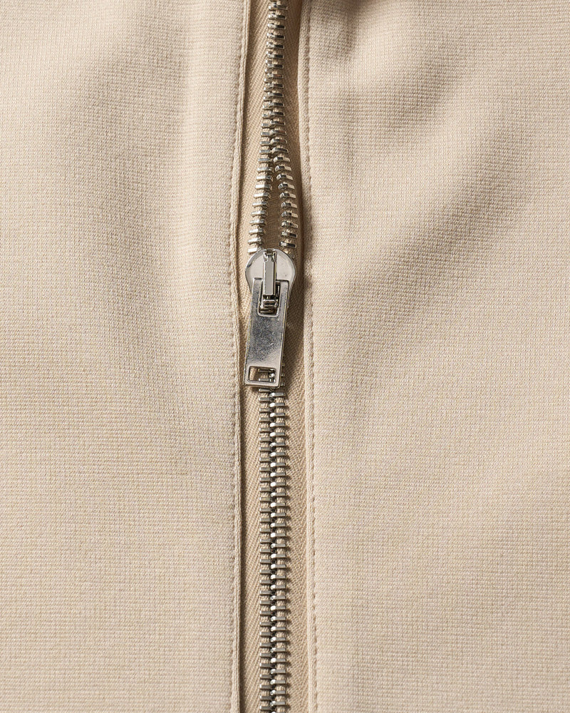 high neck zip-up parka