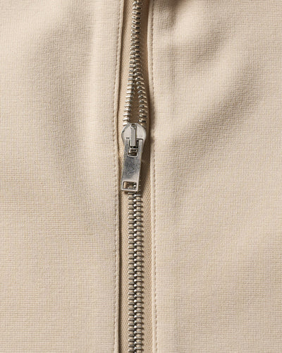 high neck zip-up parka