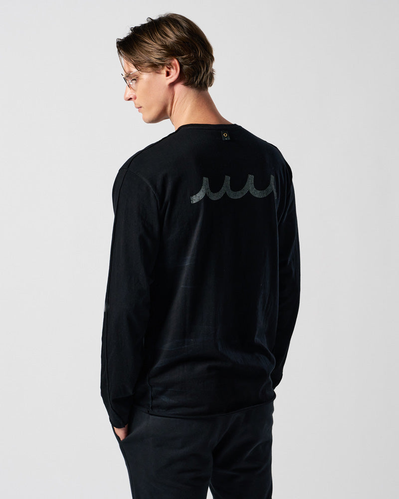【muta × wjk】cut-off crew-neck L/S(printed)