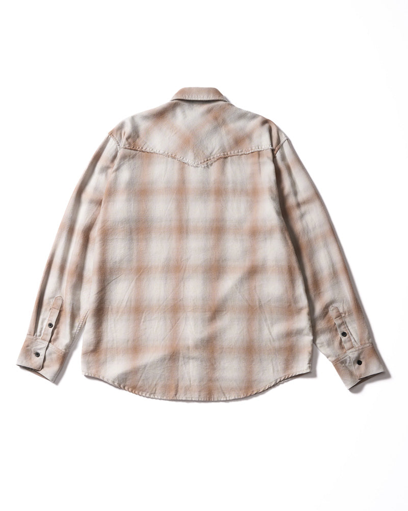 loose check western shirt