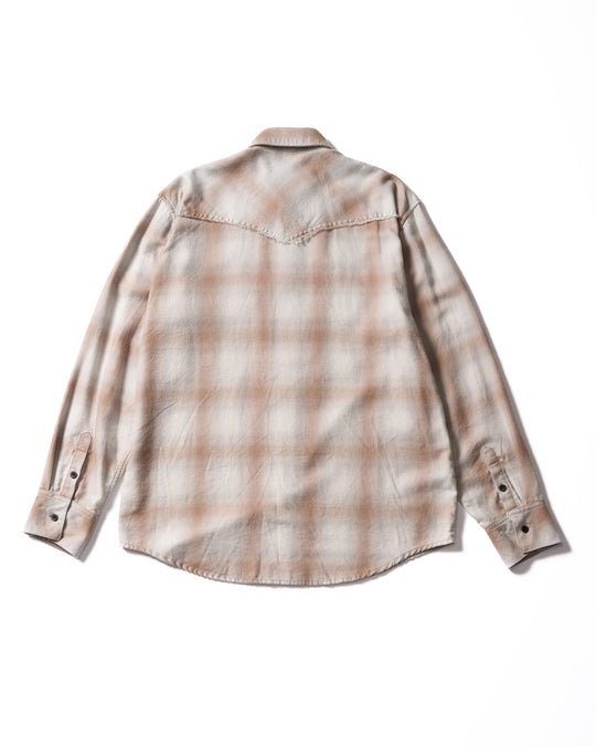 loose check western shirt