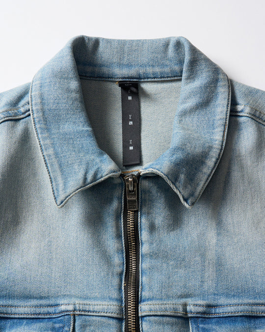 denim zip blouson