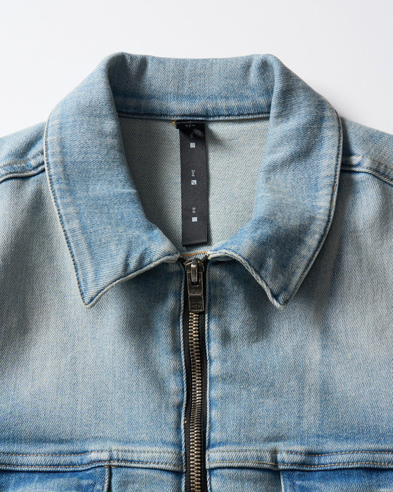 denim zip blouson