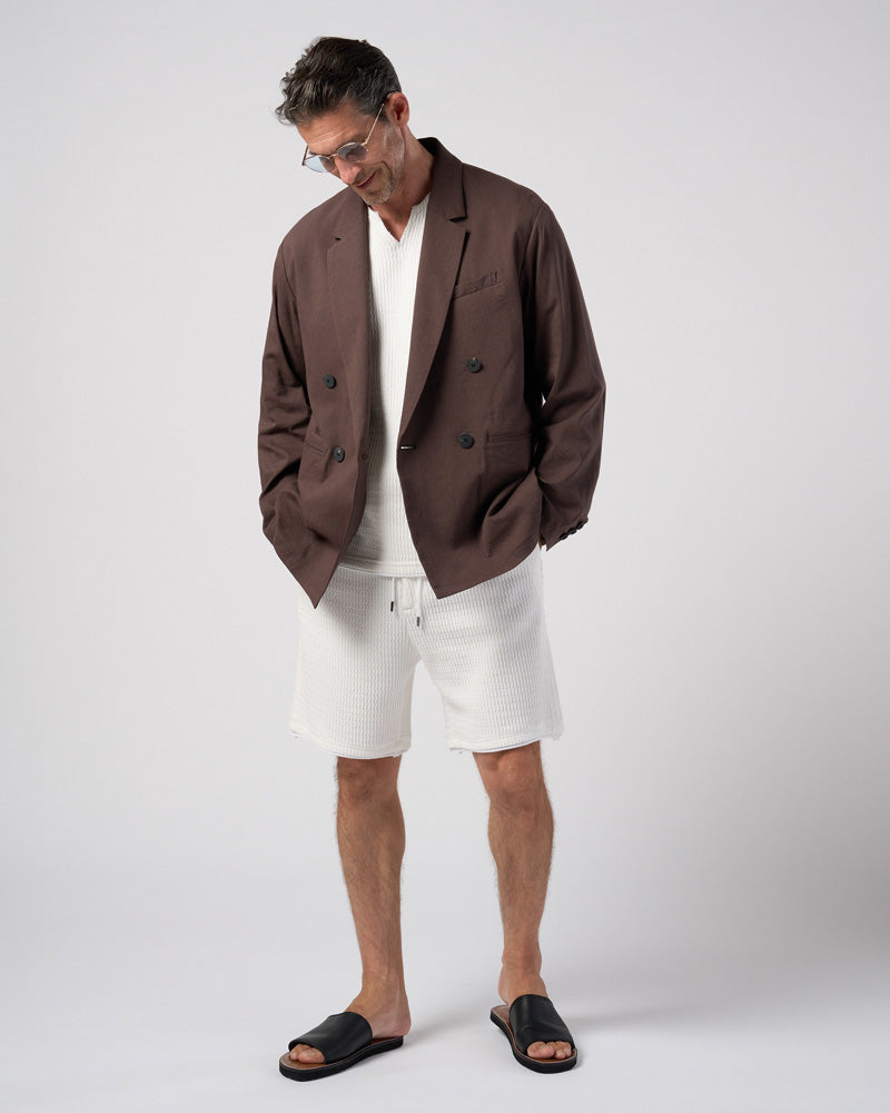 textured knit key-neck H/S