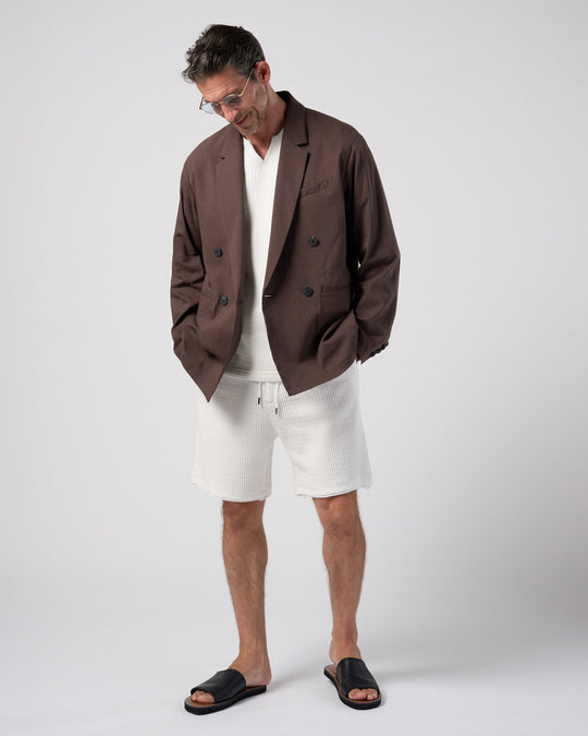 textured knit key-neck H/S
