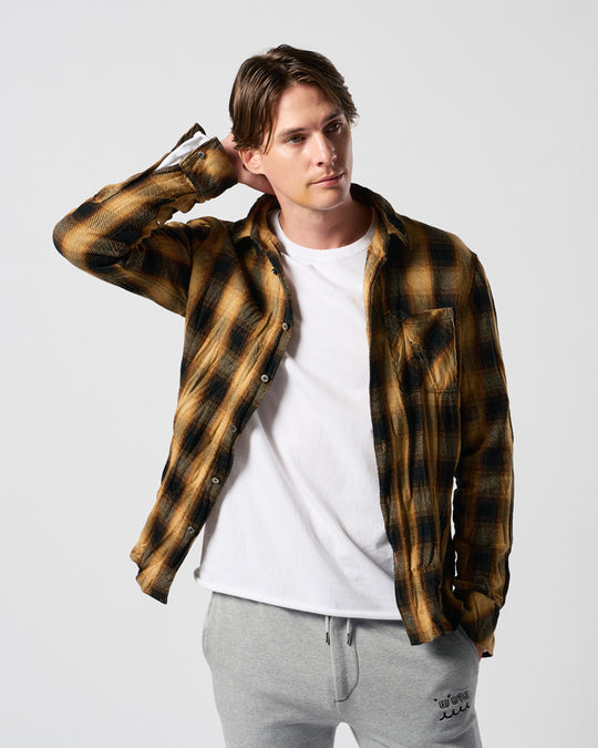 【muta × wjk】twist wrinkle check shirt