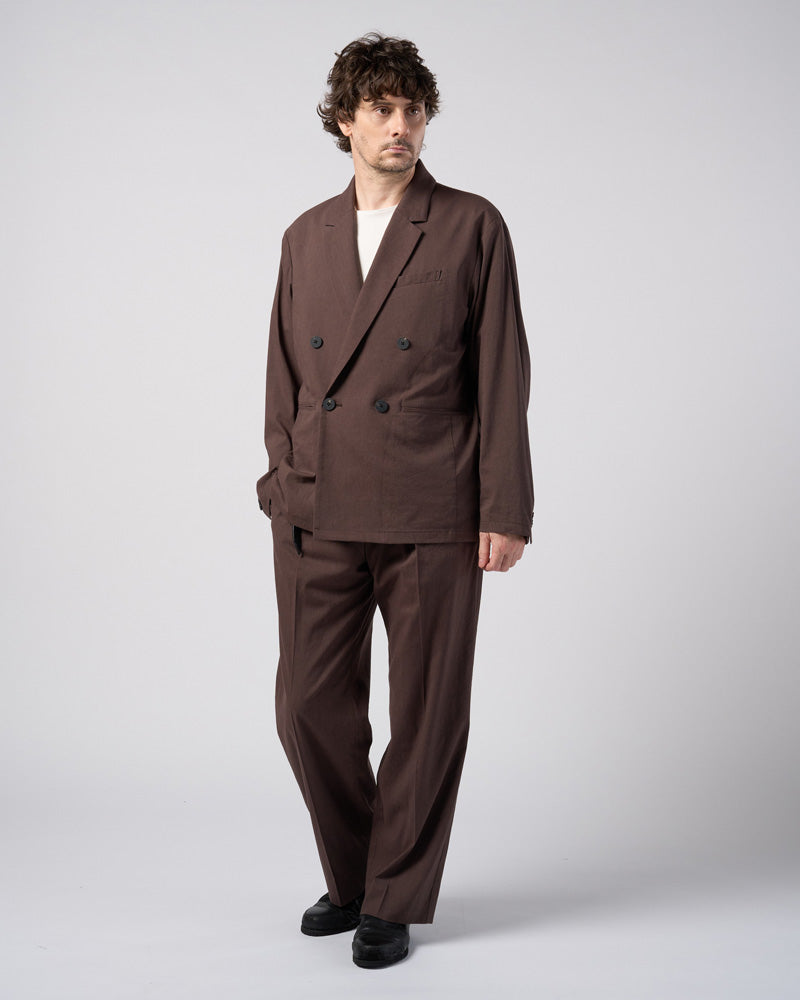 viscose linen double-breasted jacket