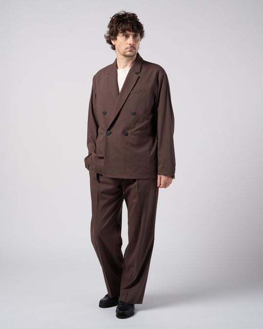 viscose linen double-breasted jacket
