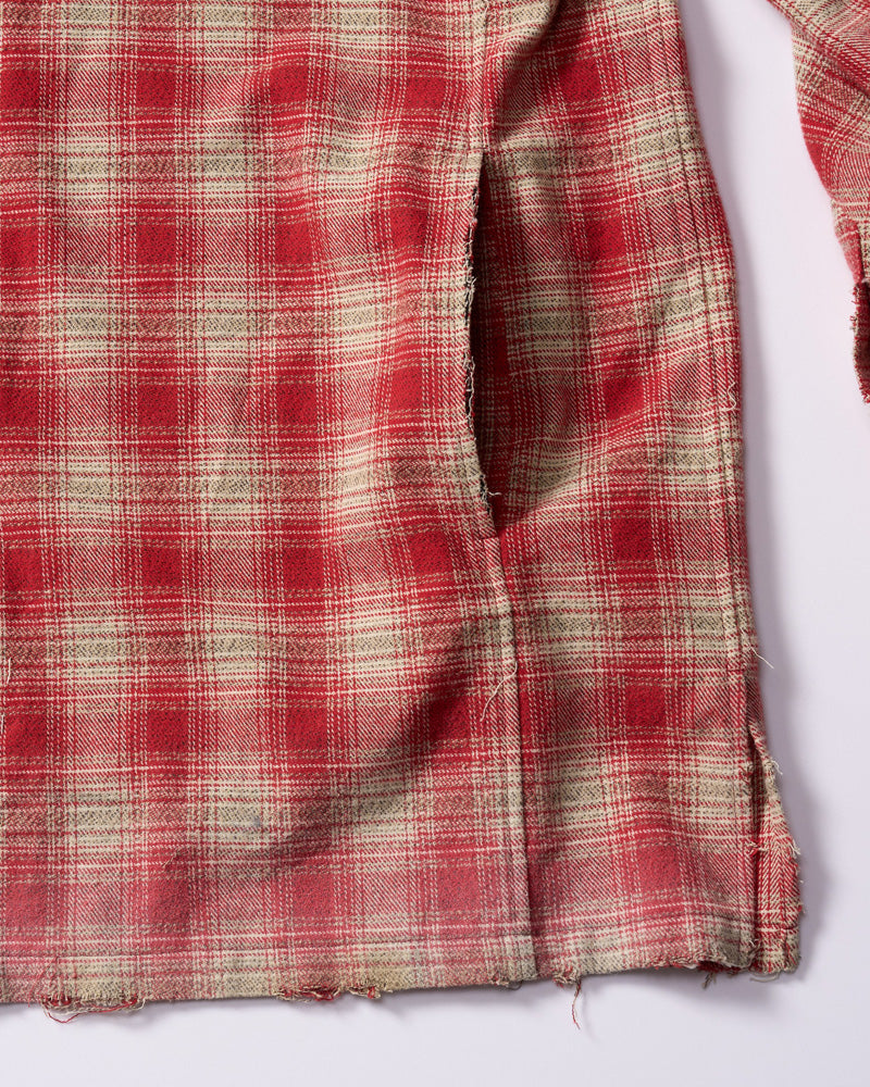 aging loose check shirt