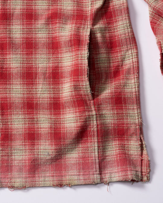 aging loose check shirt