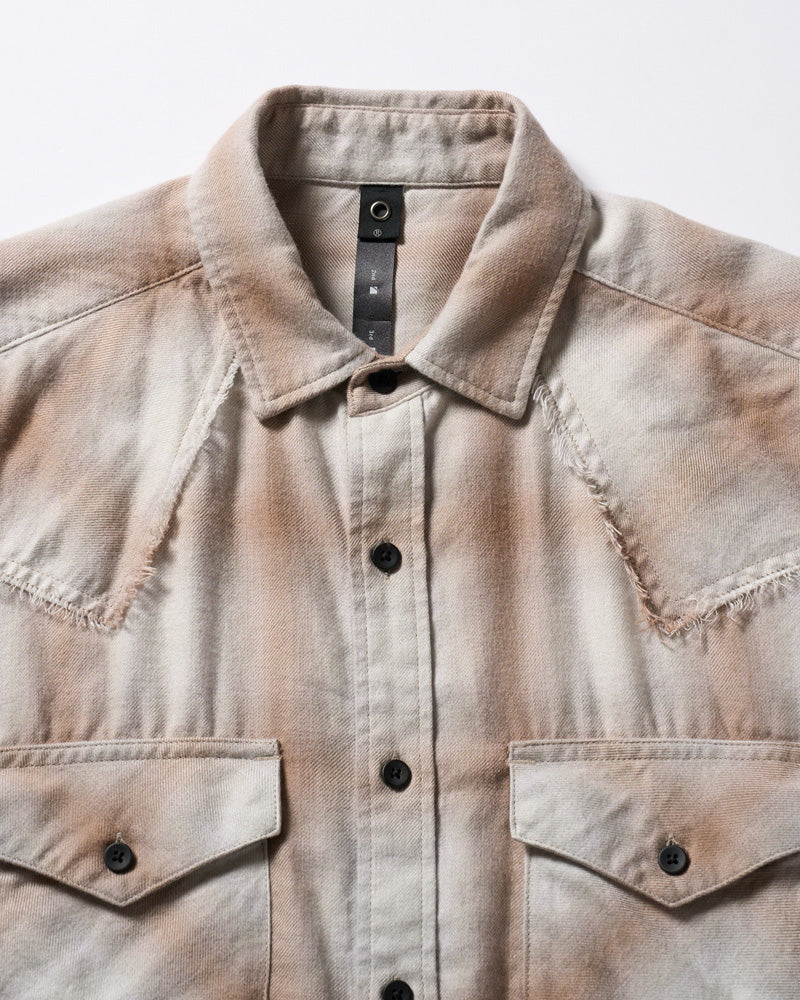 loose check western shirt