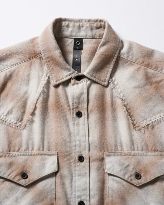 loose check western shirt