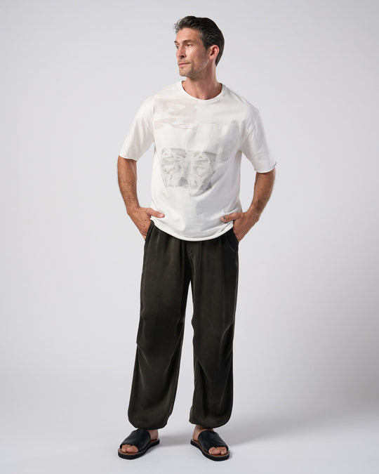 cupro vintage knee tuck easy pants