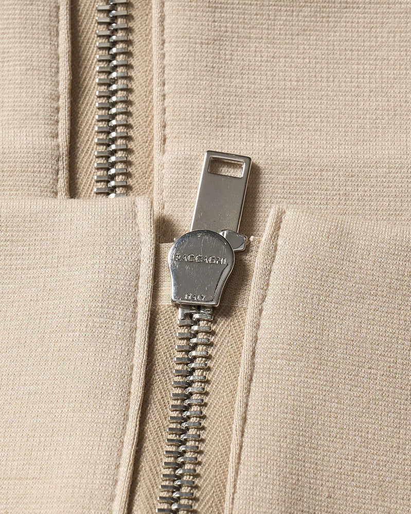 high neck zip-up parka