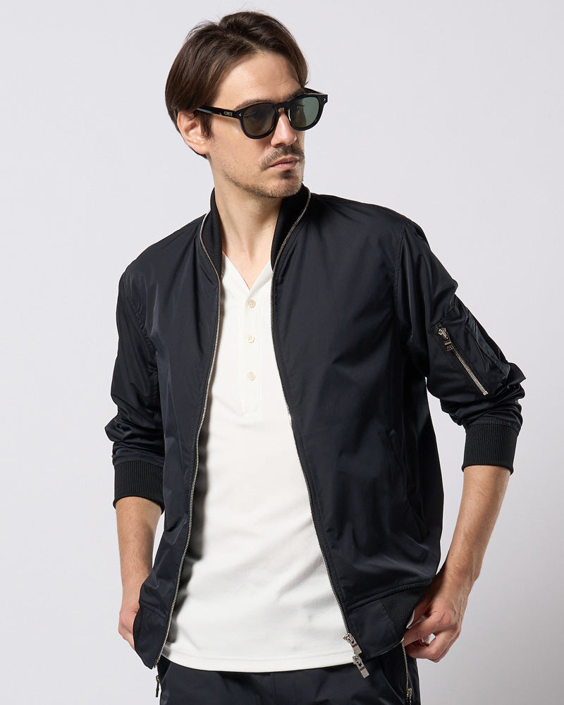 neck zip blouson