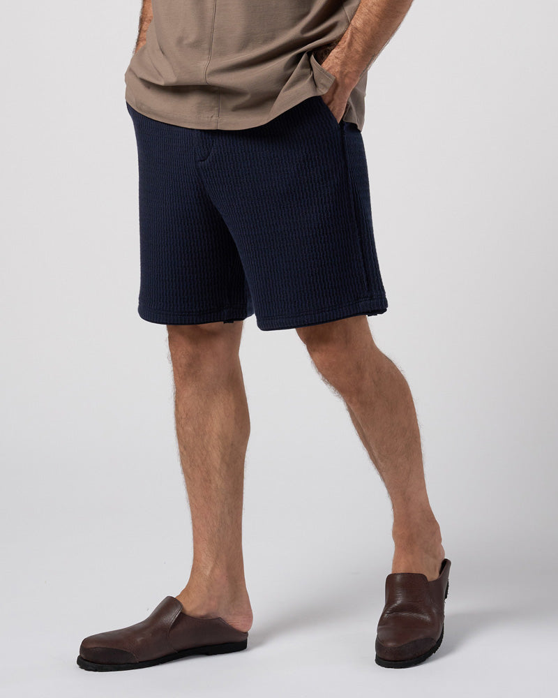 textured knit shorts