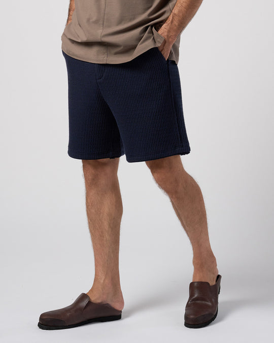 textured knit shorts