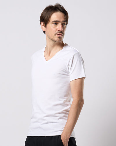 cut-off V-neck S/S