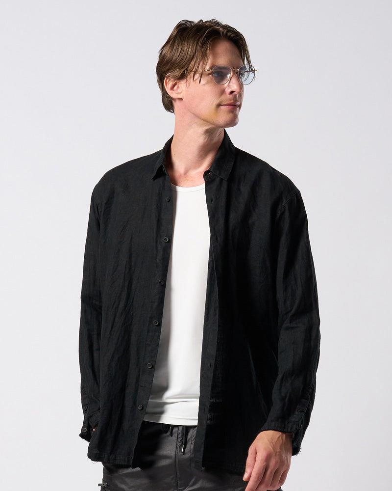 Exclusive】hemp shirt jacket(deep black) – wjk online store