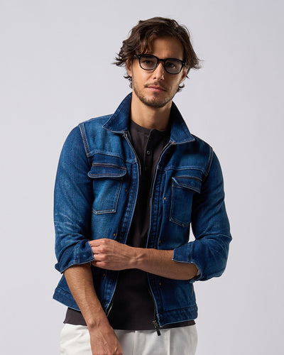 denim jersey zip blouson